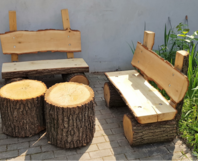Sitzecke aus echtem Holz