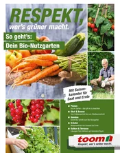 Eine Collage aus vier Bildern zum Thema biologischer Nutzgarten: Hände halten frisches Gemüse, darunter Möhren und Zucchini. Tomaten wachsen an Holzstäben. Rote Johannisbeeren hängen an einem Strauch. Eine Person pflanzt Kräuter in einem Balkonkasten.