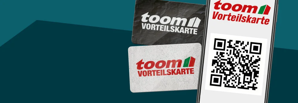 Die toom Vorteilskarte digital auf dem Smartphone und als physische Karten.
