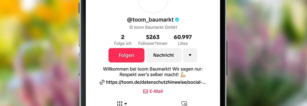 Screenshot des TikTok-Kanals von toom Baumarkt