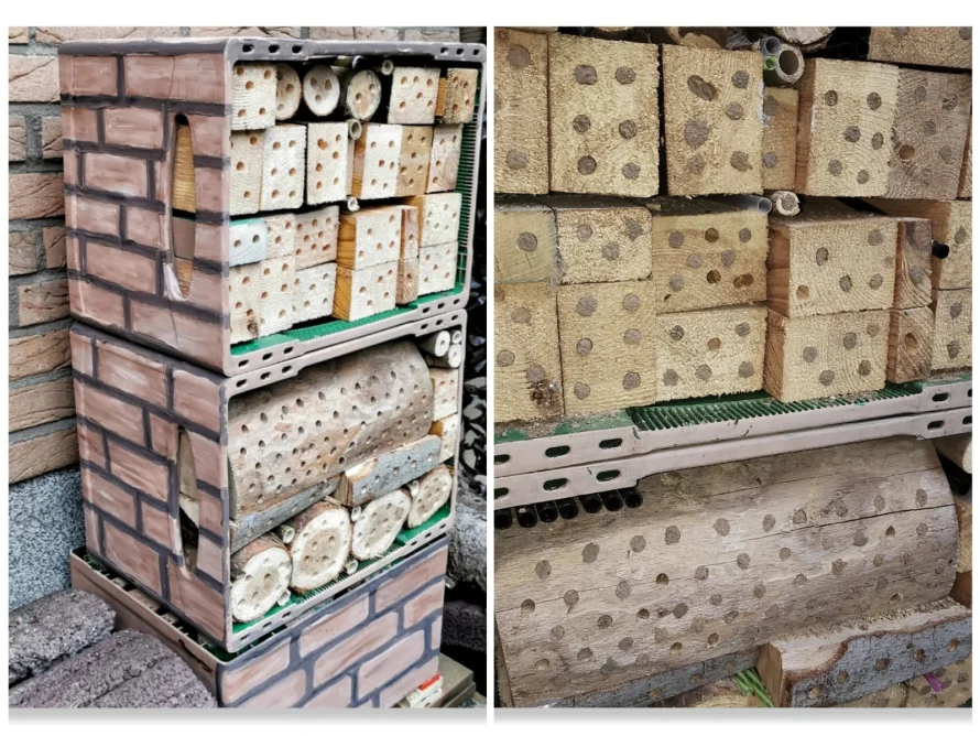 Insektenhotel aus Holzkisten