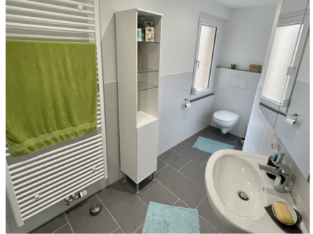 Modernes Badezimmer mit Dusche und WC