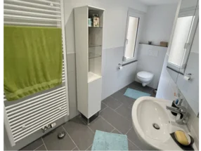 Modernes Badezimmer mit Dusche und WC