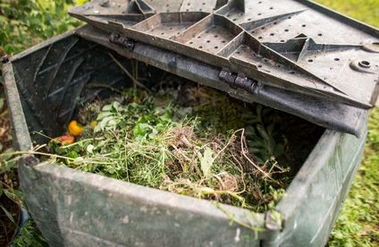 Abfälle in Komposthaufen
