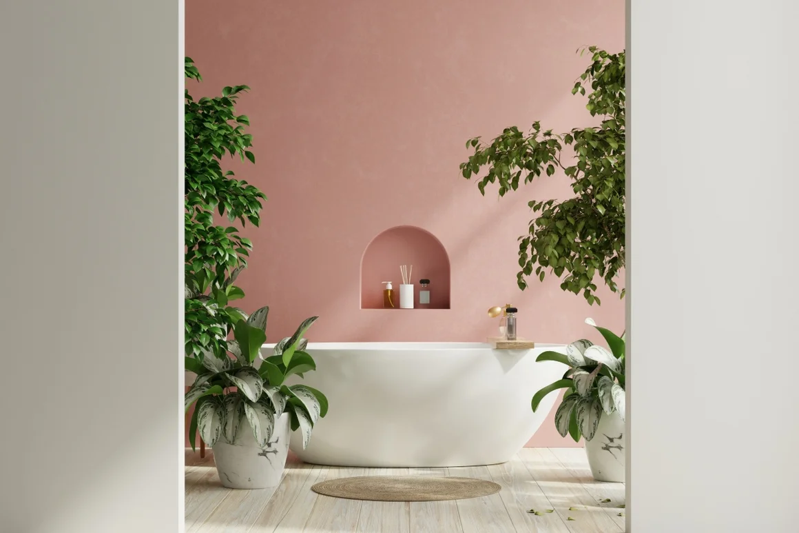 Badezimmer mit Pflanzen