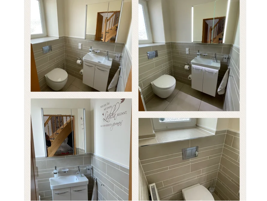 Toilette mit Waschbecken