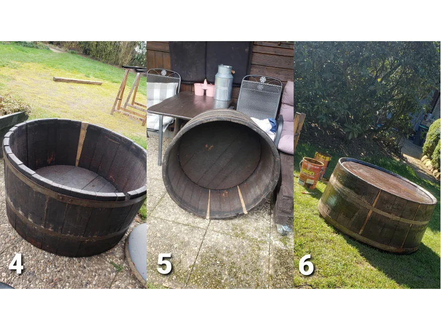 Drei Arbeitsschritte: Umbau eines alten Fasses