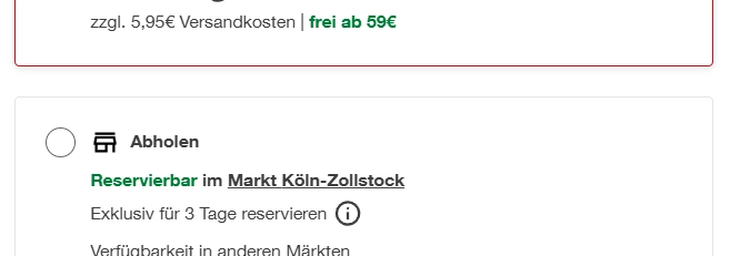 Info zum Speditionsversand
