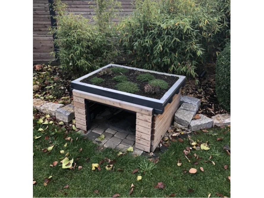 Holzgrundgerüst mit Gründach