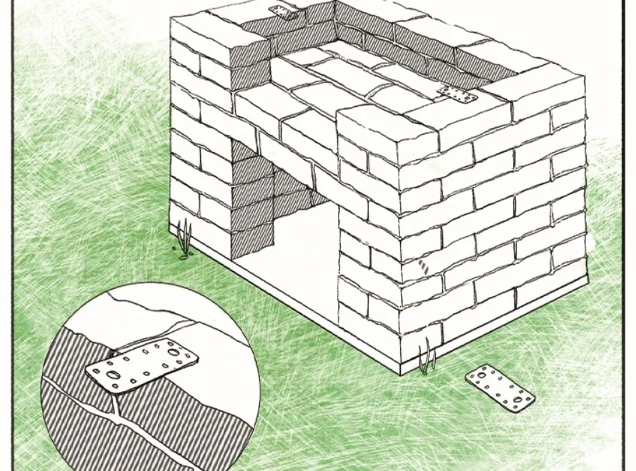 Grill aus Ziegelsteinen