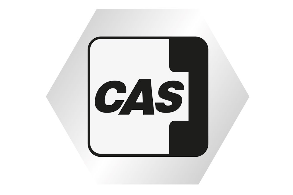 Symbol: Quadrat mit Telefonhörer und dem Text CAS