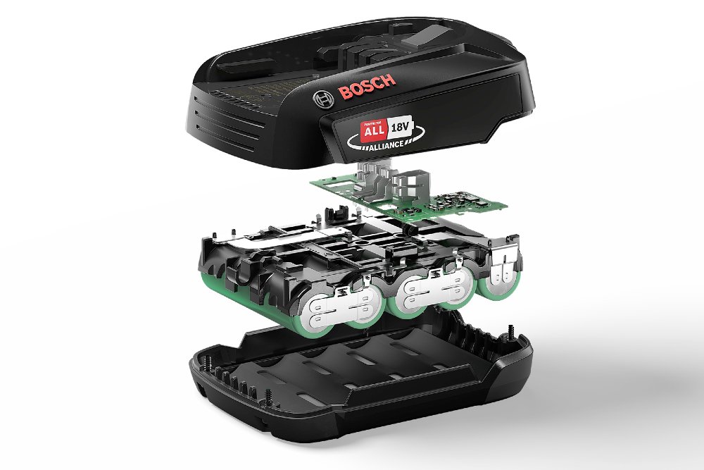 Zerlegter Akku mit Elektronik