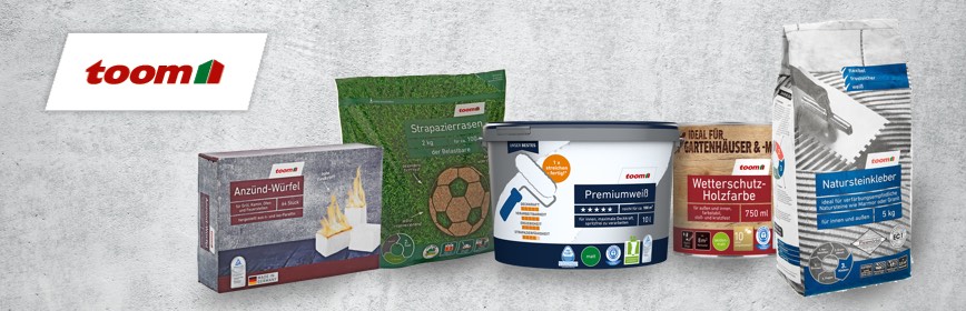 Neu Qualitaetsmarke Header 868x280 Verschiedene Produkte der toom Qualitätsmarke