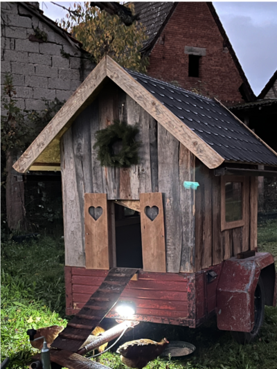 Mobiler Hühnerstall aus Holz