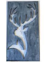 Hirsch Silhouette aus Stein