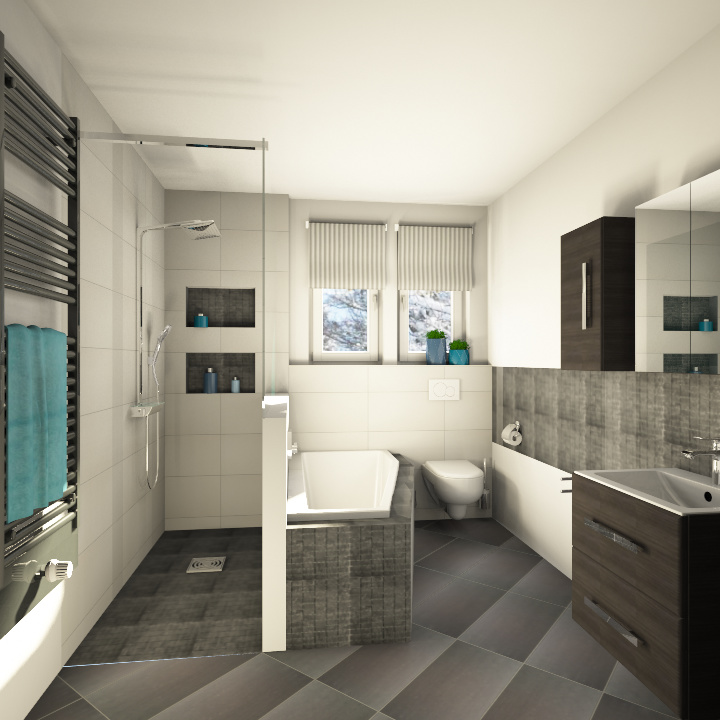 Badezimmer dunkelgrau