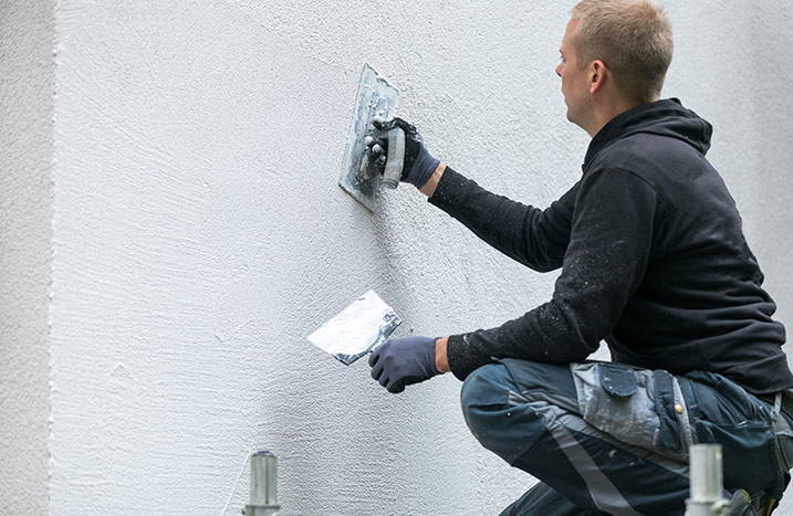 Fassade verputzen Oberputz Überputz