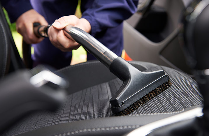 Car clean interior vacuuming