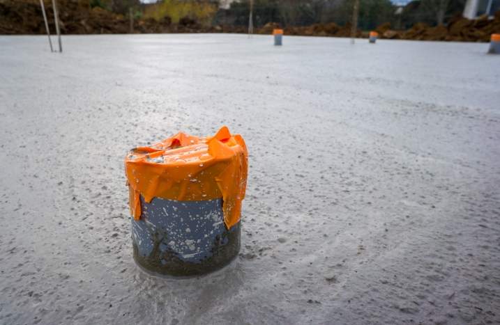 Frischer Beton trocknet