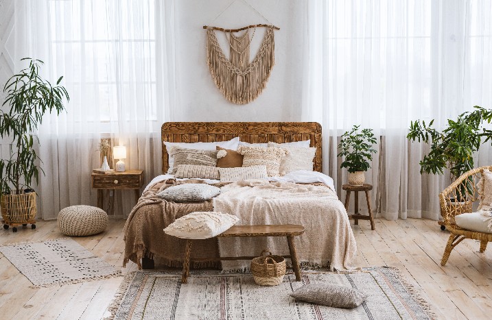 Schlafzimmer im Boho-Stil