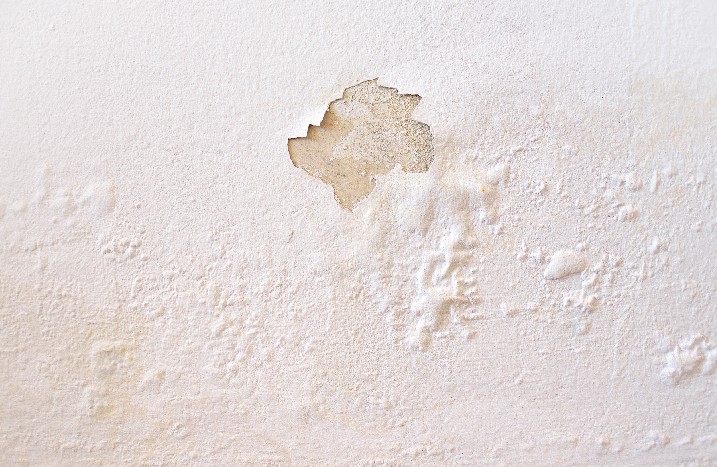 aufgeplatzte Farbreste Wand alte Farbe