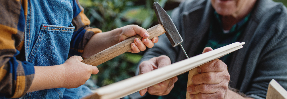 Nahaufnahme vom Handwerken