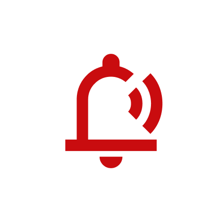 Rote Benachrichtigungsglocke als Icon