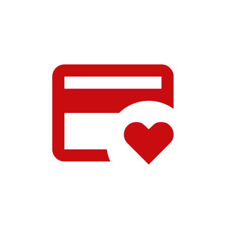Rote Karte mit Herz als Icon