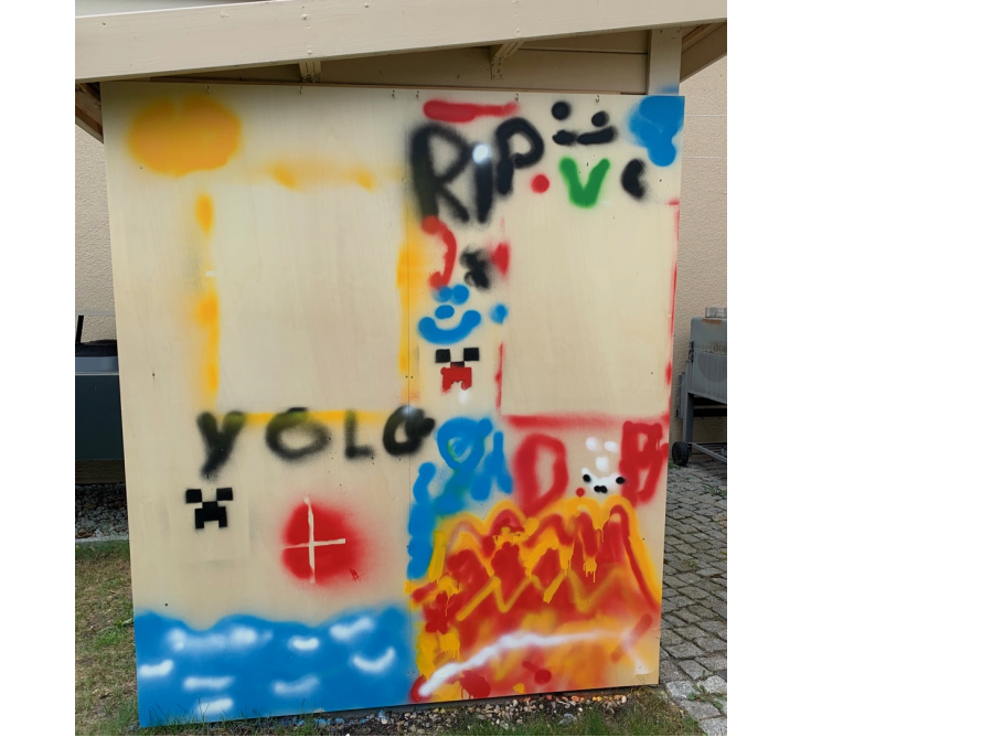 Bunte Graffiti-Wand