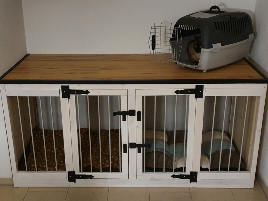 Doppelhundehütte mit Transportbox