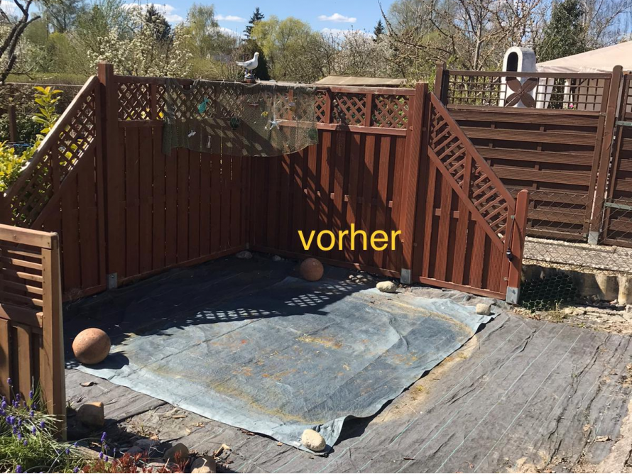 Holzgrundgerüst im Garten