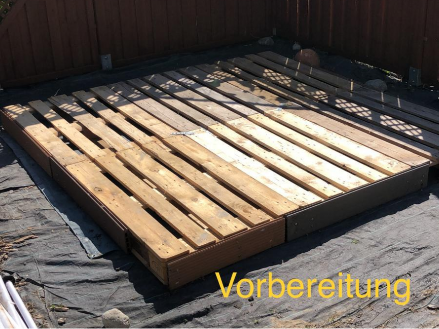 Holzpaletten als Unterkonstruktion