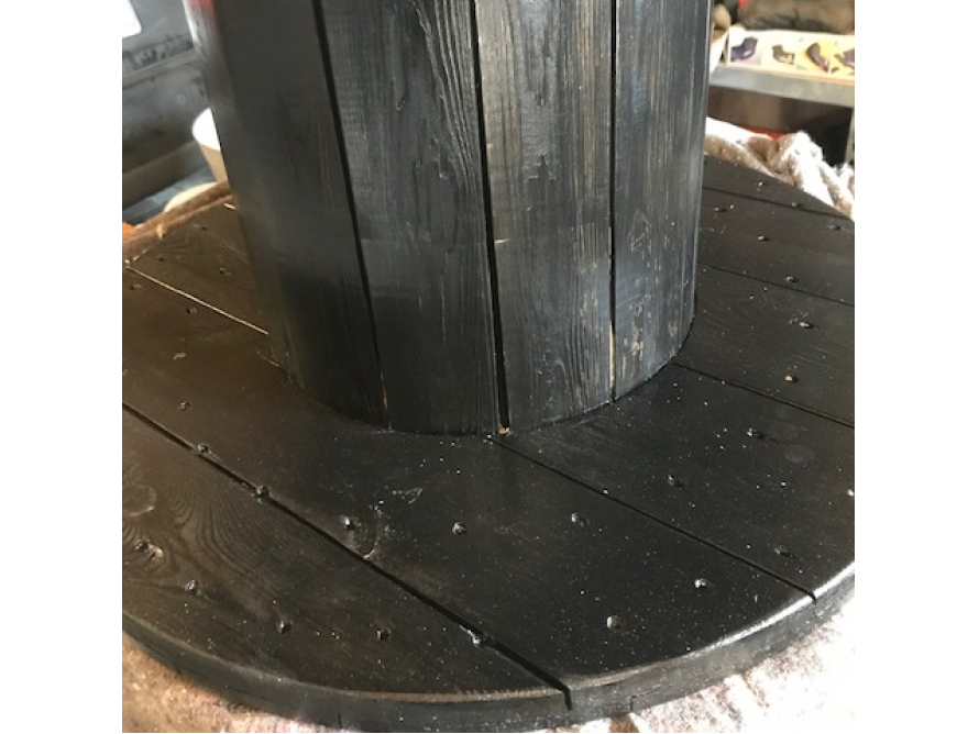 Runder Holztisch Schwarz lackiert