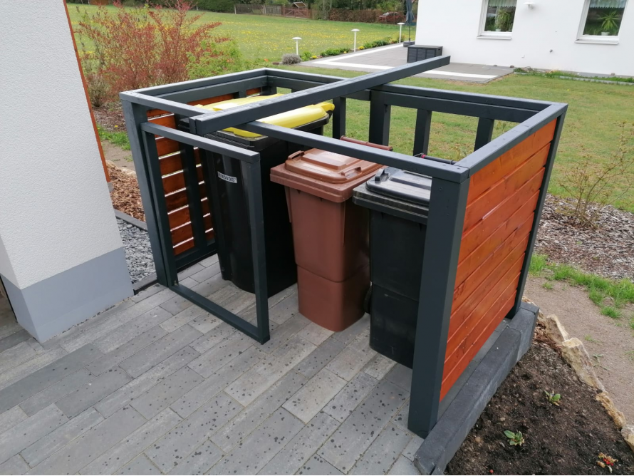 Mülltonnenbox aus Holz