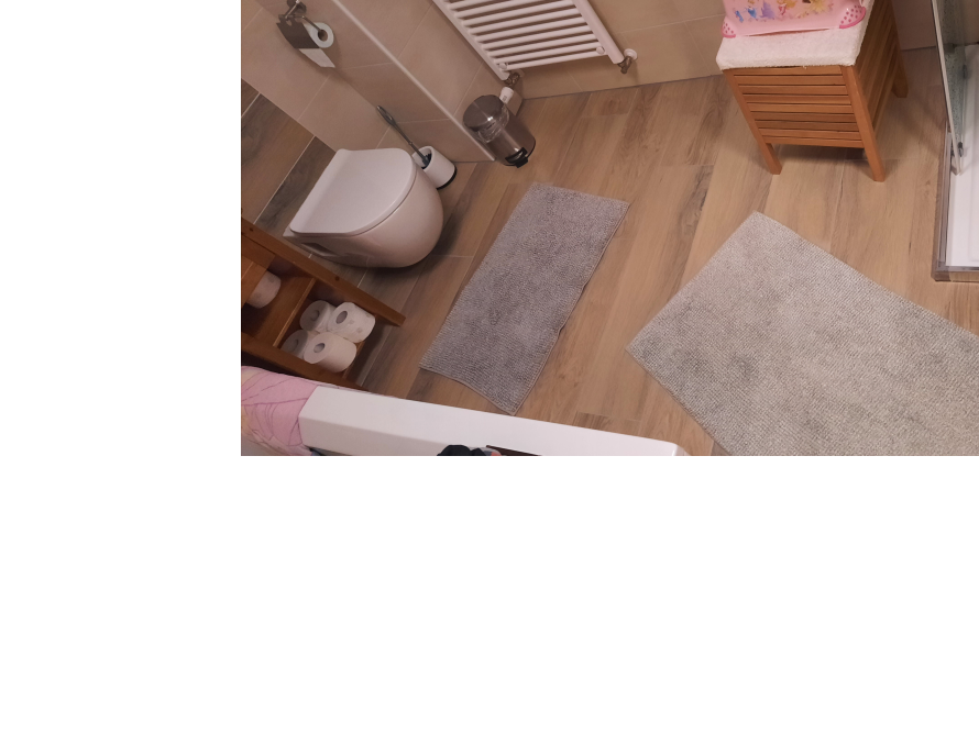 Badezimmer mit zwei Badematten