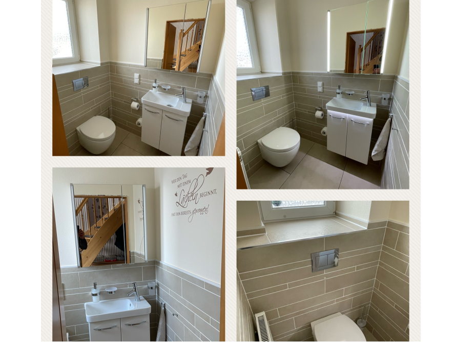 Toilette mit Waschbecken