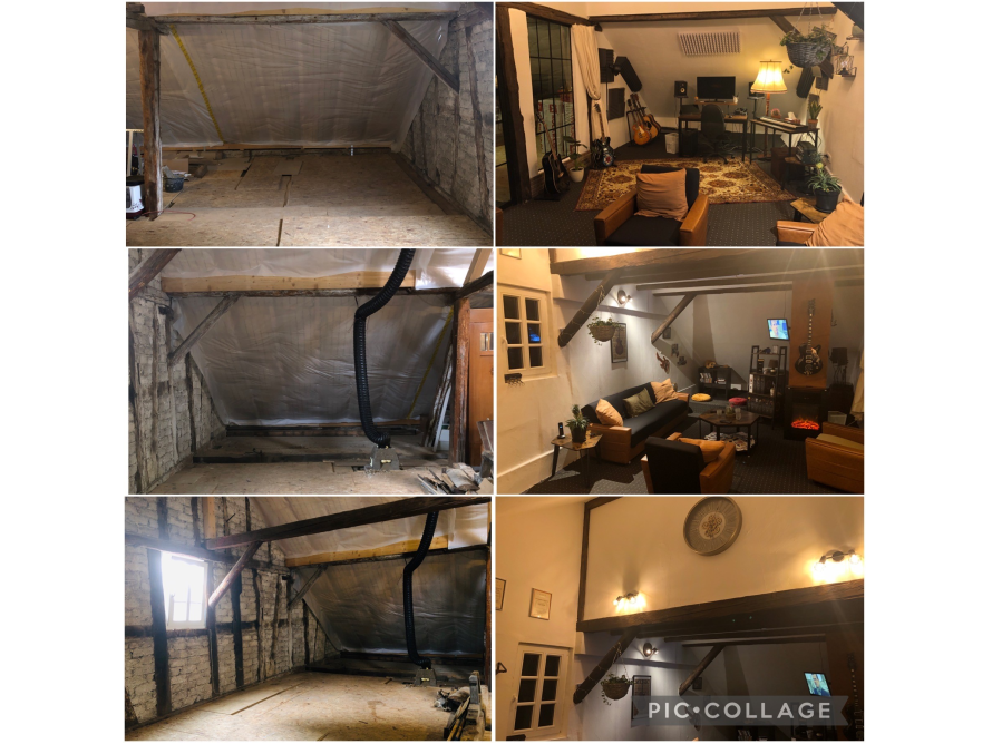 Dachausbau: Vorher-Nachher-Collage