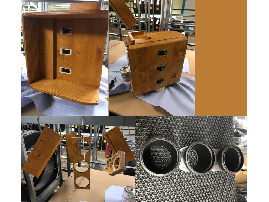 Holzkonstruktion eines Objekts