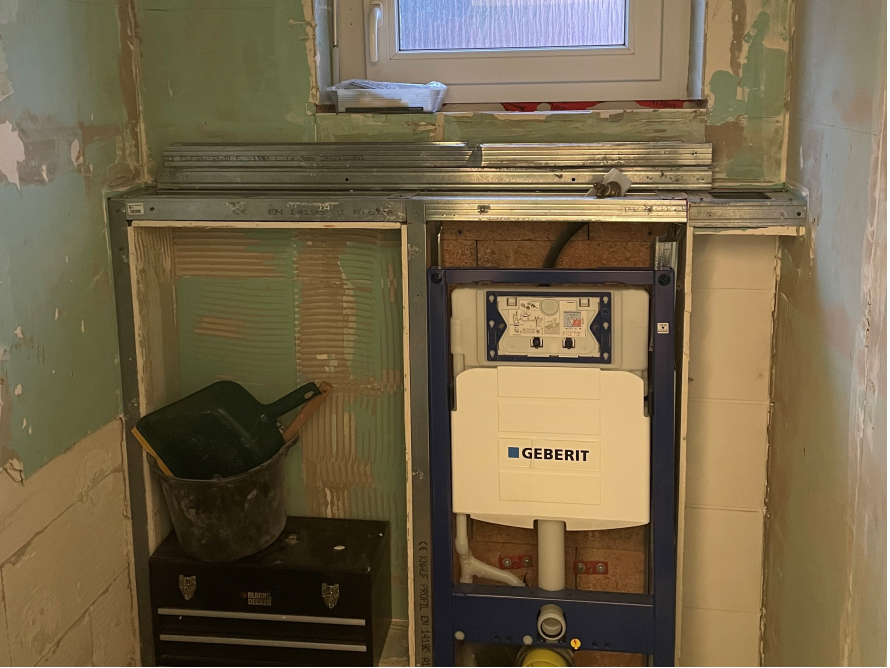 Badezimmer während der Renovierung