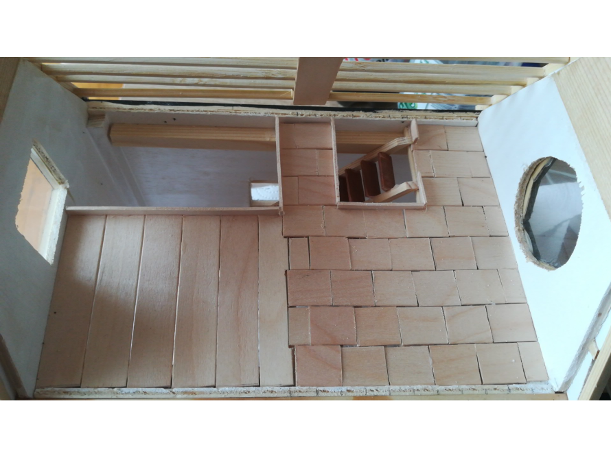 Holzhaus-Modell von Innen