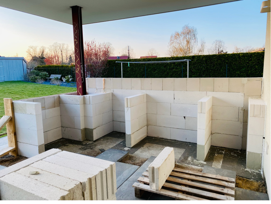 Bau eines Gartenhauses aus Porenbeton