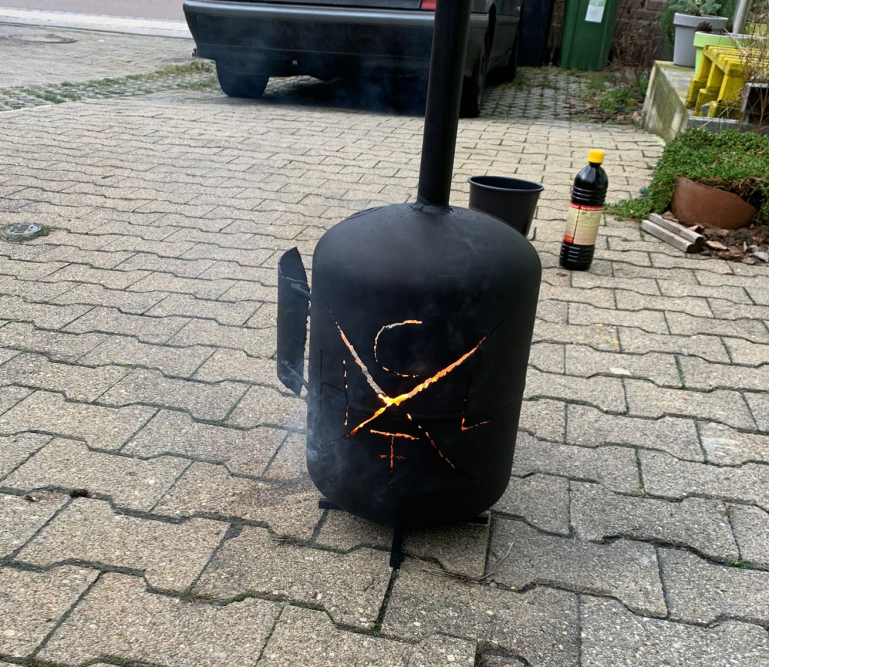 Selbstgebauter Ofen aus Gasflasche