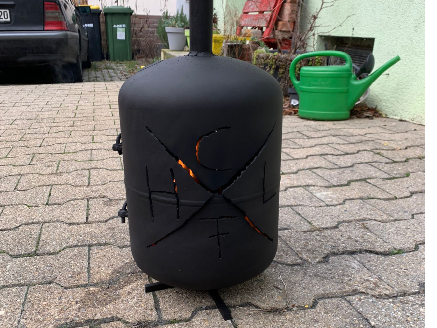 Selbstgebauter Ofen aus Gasflasche