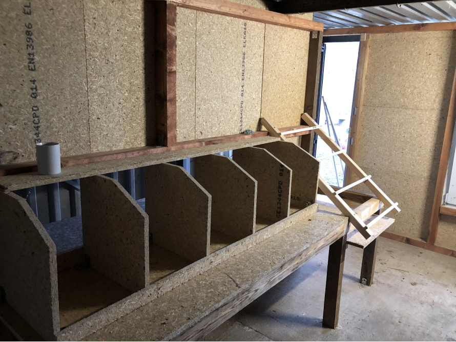 Hühnerstall mit Nistplätzen aus Holz