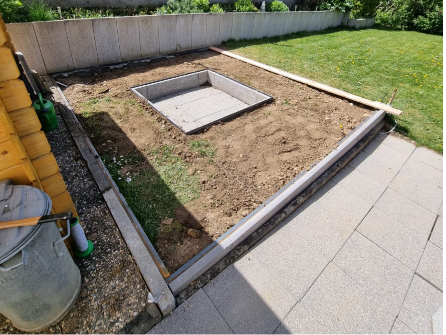 Fundament für ein Gartenhaus