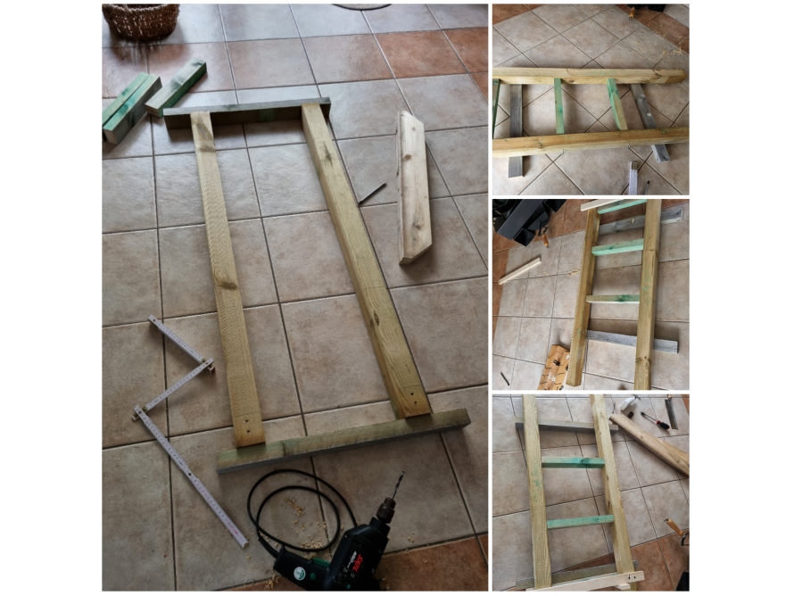 Holzrahmen mit Akkuschrauber