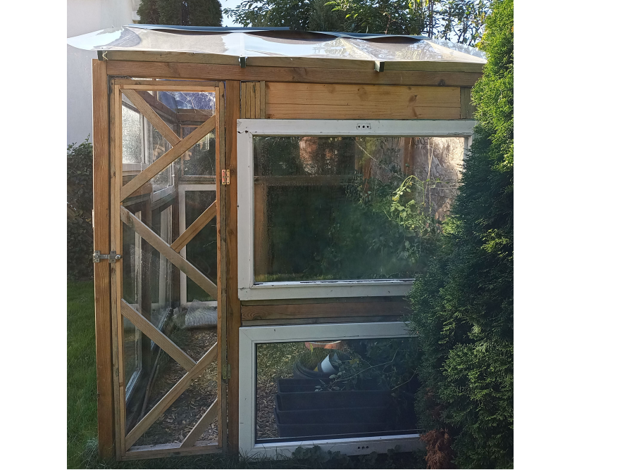 Gartenhaus aus Holz und Glas