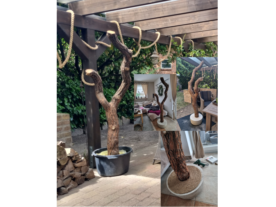 Grundgerüst einer Stehlampe im Look eines Astes