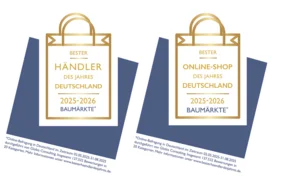 Bild der beiden Logos "Bester Händler des Jahres" und "Bester Onlineshop des Jahres"